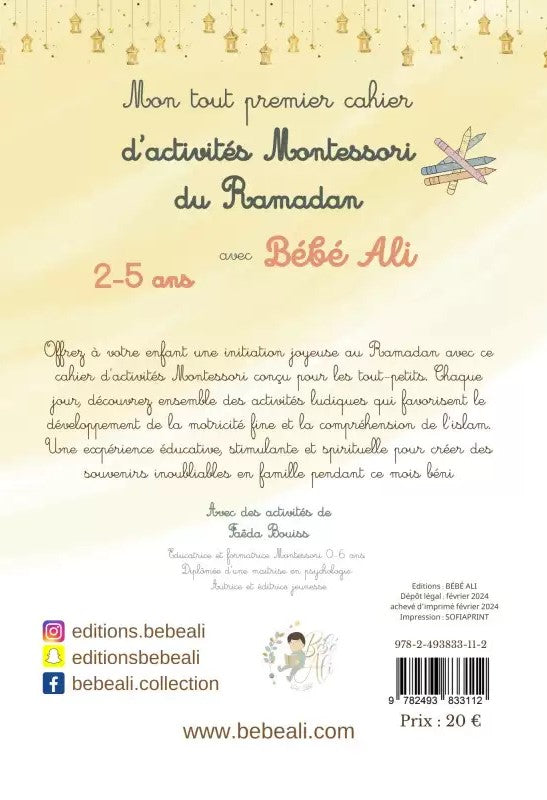 Mon tout premier cahier d'activité Montessori du Ramadan (2-5 ans)